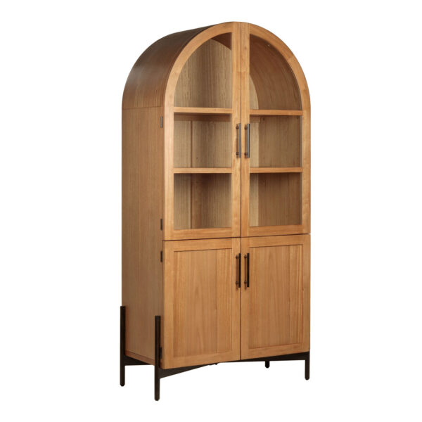 Amira Wood and Metal Arch Display Cabinet