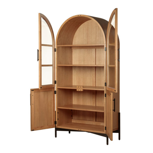 Amira Wood and Metal Arch Display Cabinet - Image 3