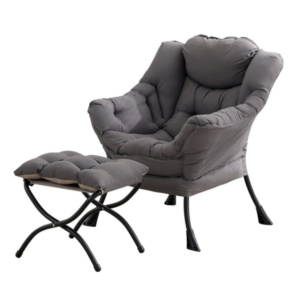 Abramson Lazy Chair with Ottoman, Modern Lounge Accent Chair with Armrests and a Side Pocket - Image 3