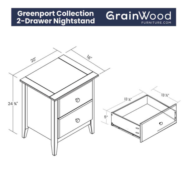 Greenport 2-Drawer Nightstand - Image 5